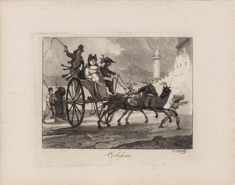 Achille Vianelli - Calessino - Acquaforte e acquatinta