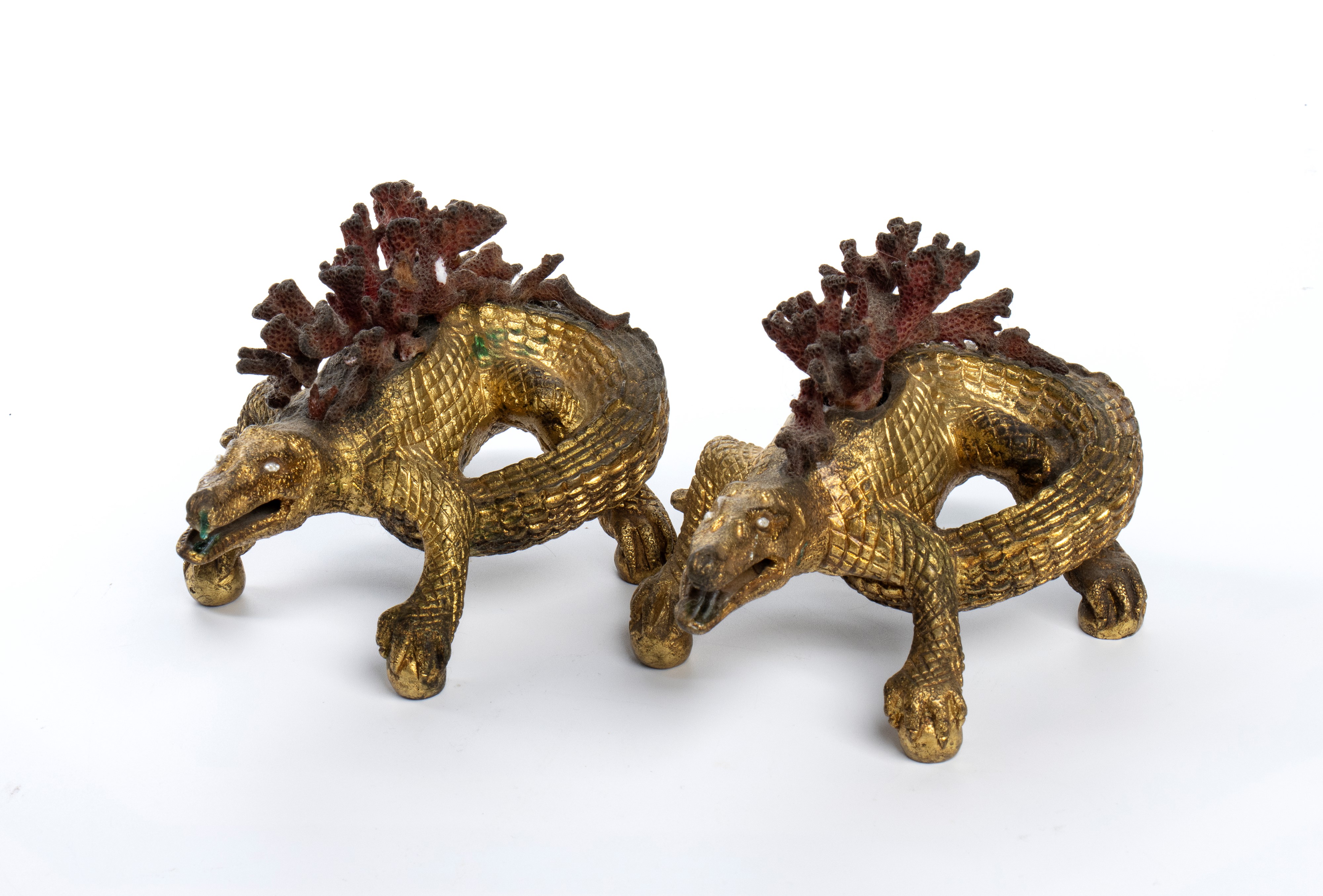 Coppia di sculture zoomorfe