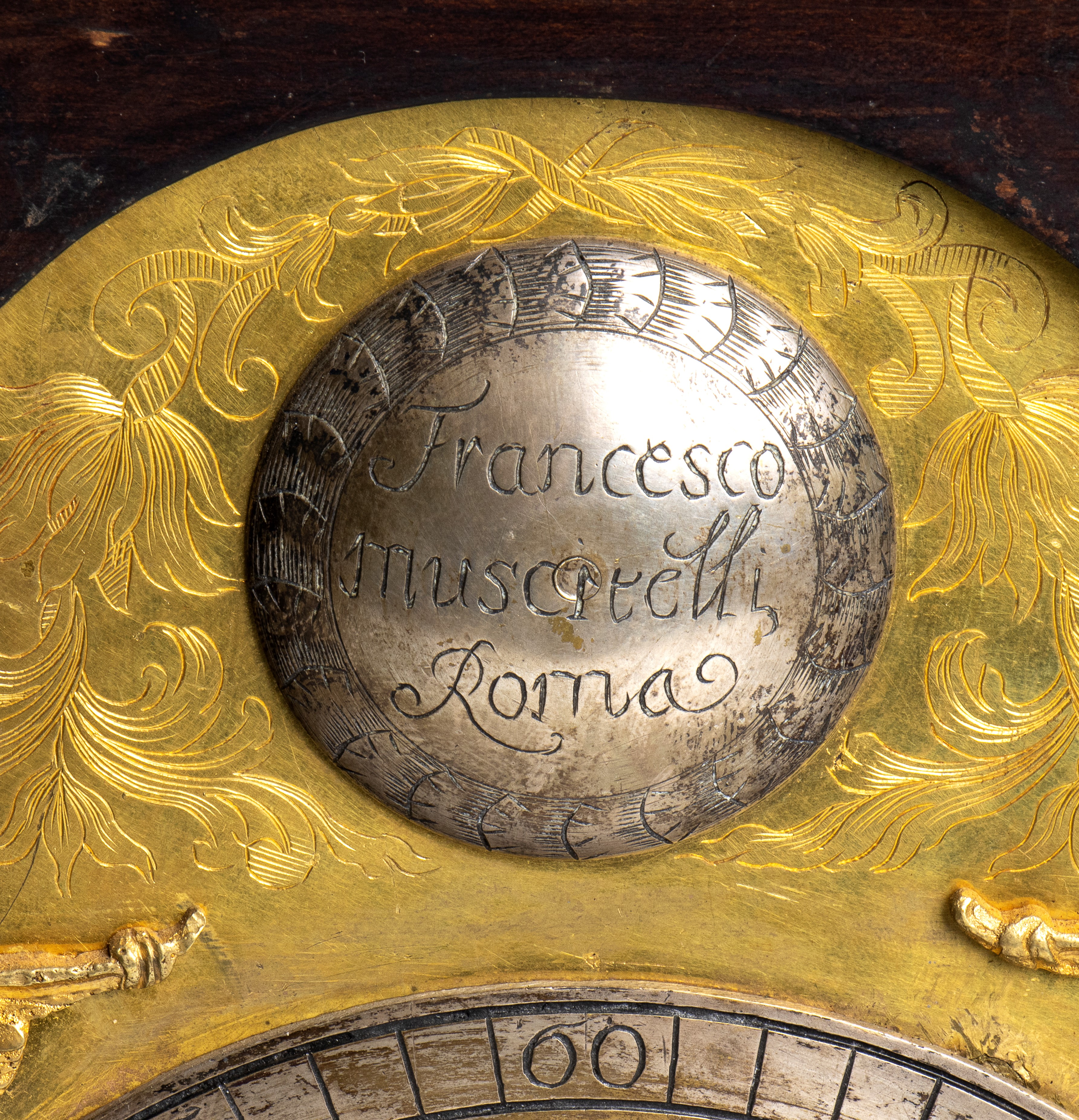 Francesco Muscitelli, Orologio da mensola in legno di palissandro, Roma, metà XVIII secolo