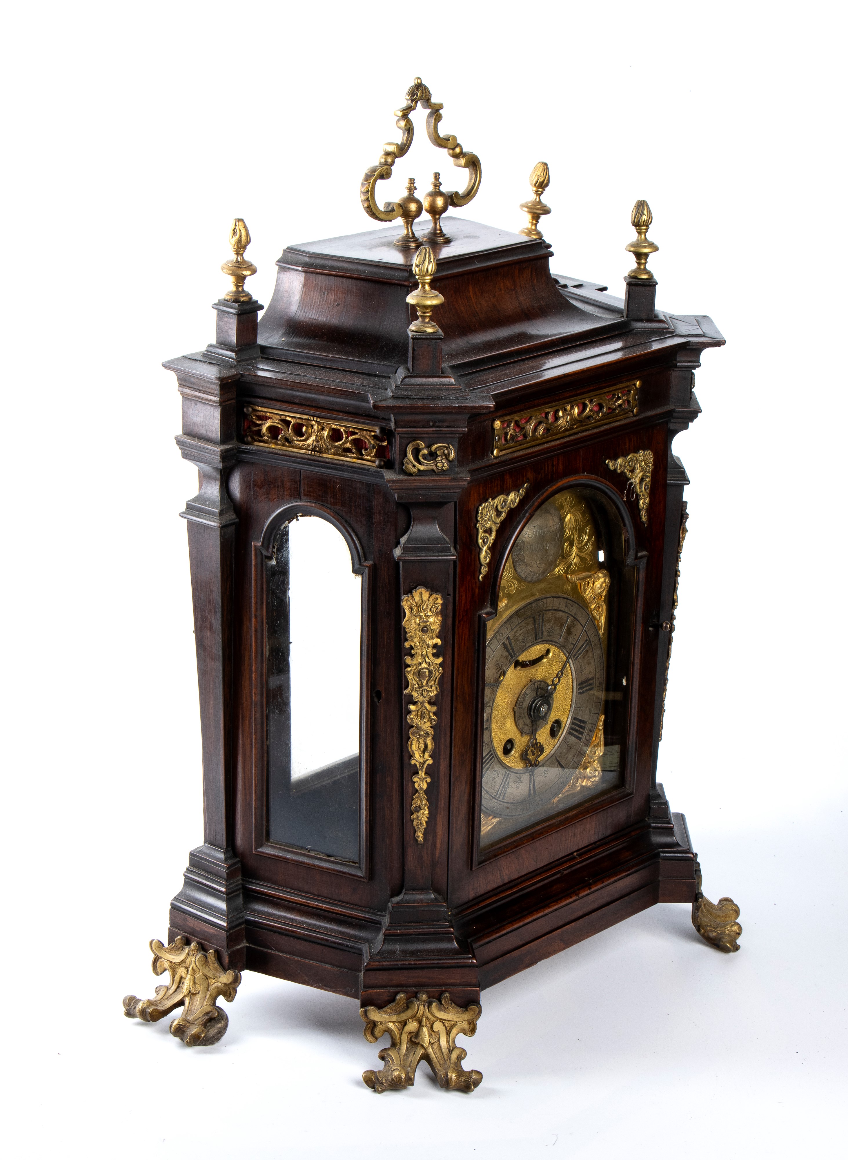 Francesco Muscitelli, Orologio da mensola in legno di palissandro, Roma, metà XVIII secolo