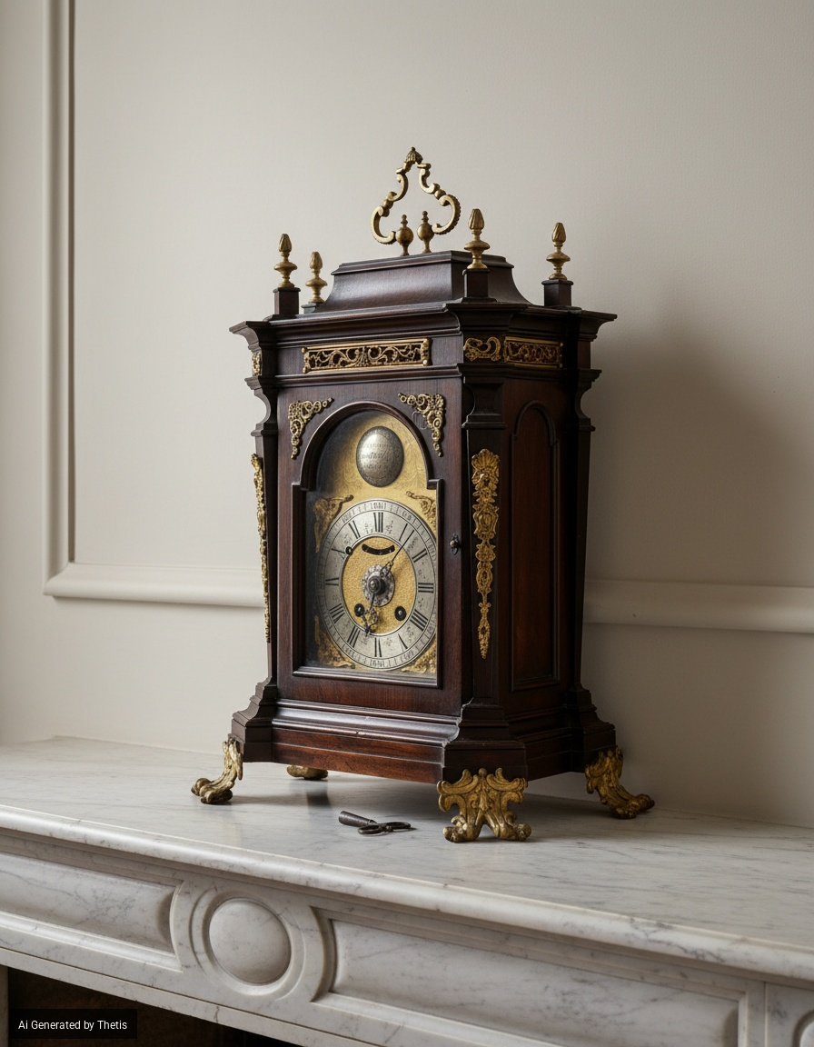 Francesco Muscitelli, Orologio da mensola in legno di palissandro, Roma, metà XVIII secolo