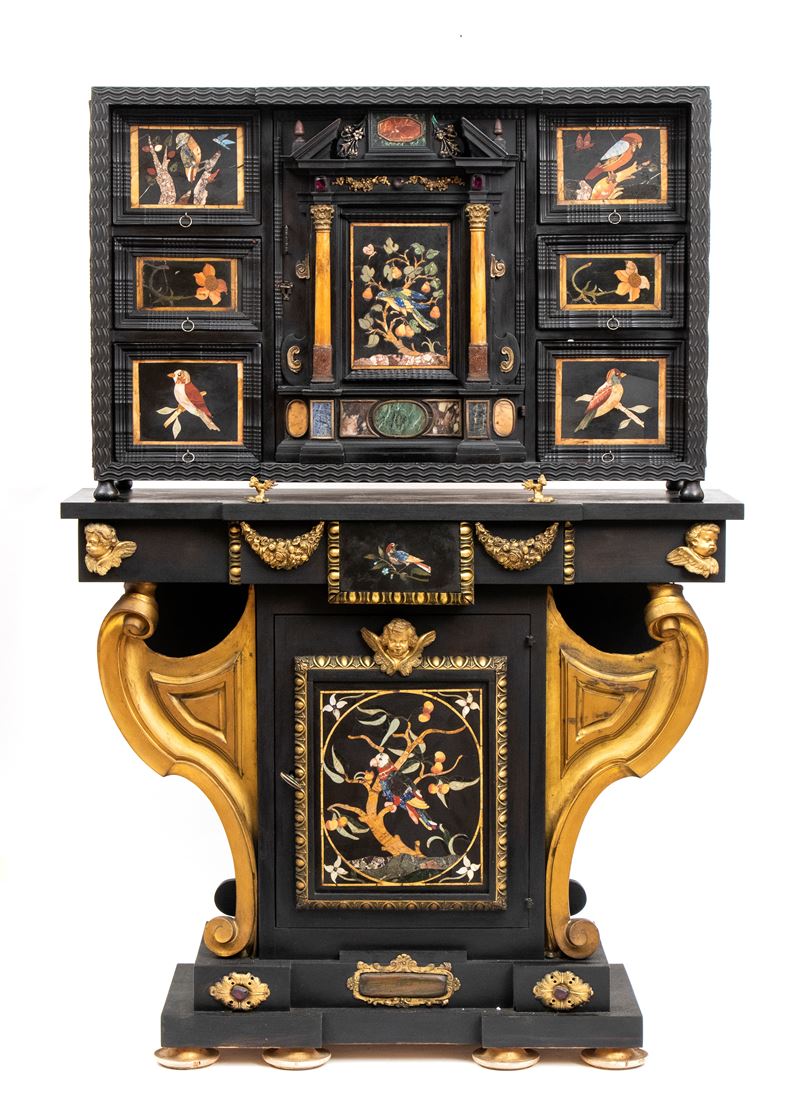 Opificio Granducale, Monetiere in ebano e pietre dure per i Brancaleoni della Rocca Leonella, Ita...