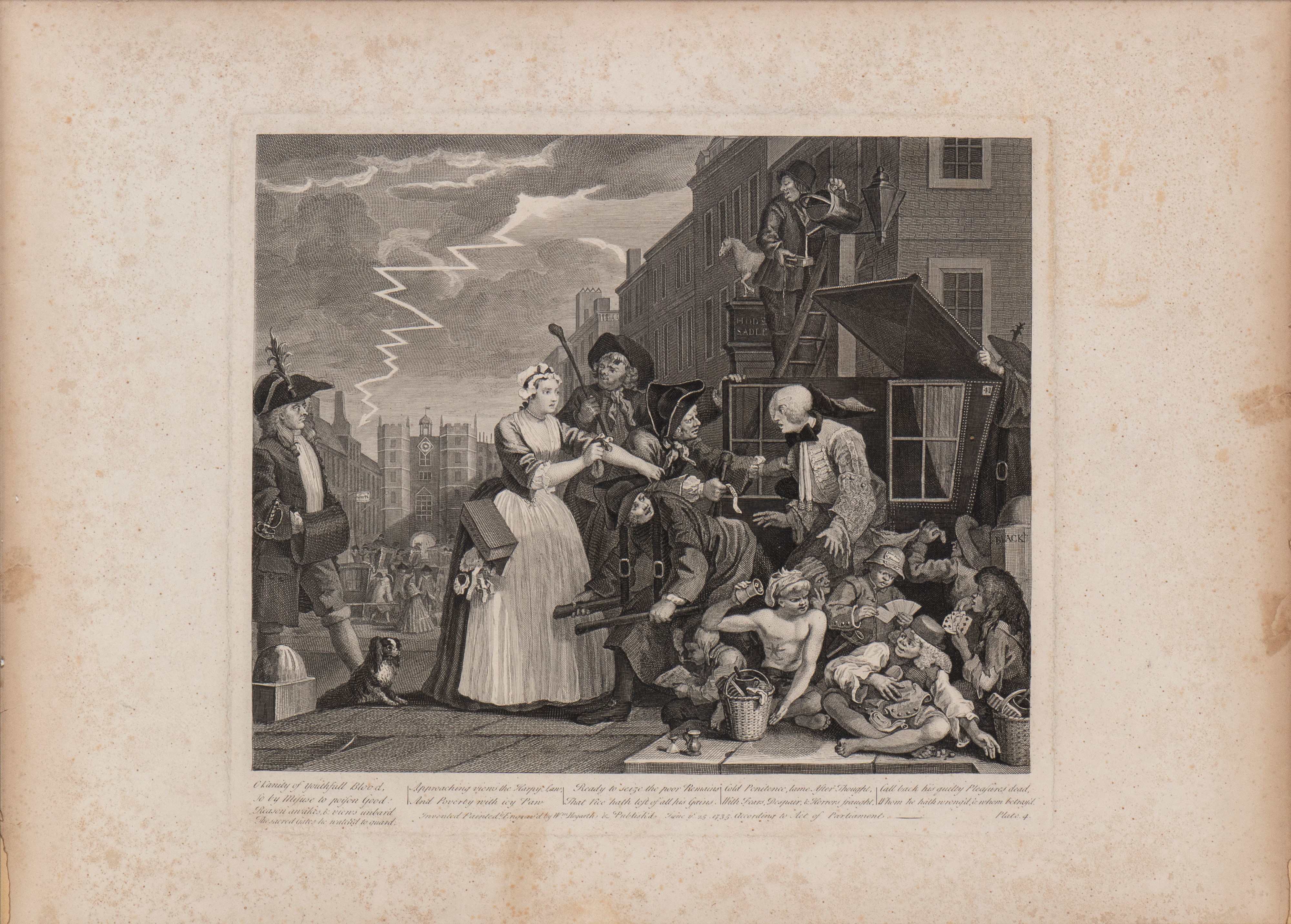 William Hogarth - The Enraged Musician, acquaforte e bulino