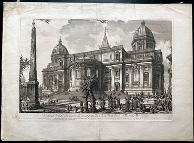 Veduta della Facciata di dietro della Basilica di S. Maria Maggiore, acquaforte