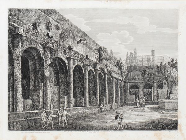 Veduta dell'avanzi del Cortile di Villa Mecenate in Tivoli