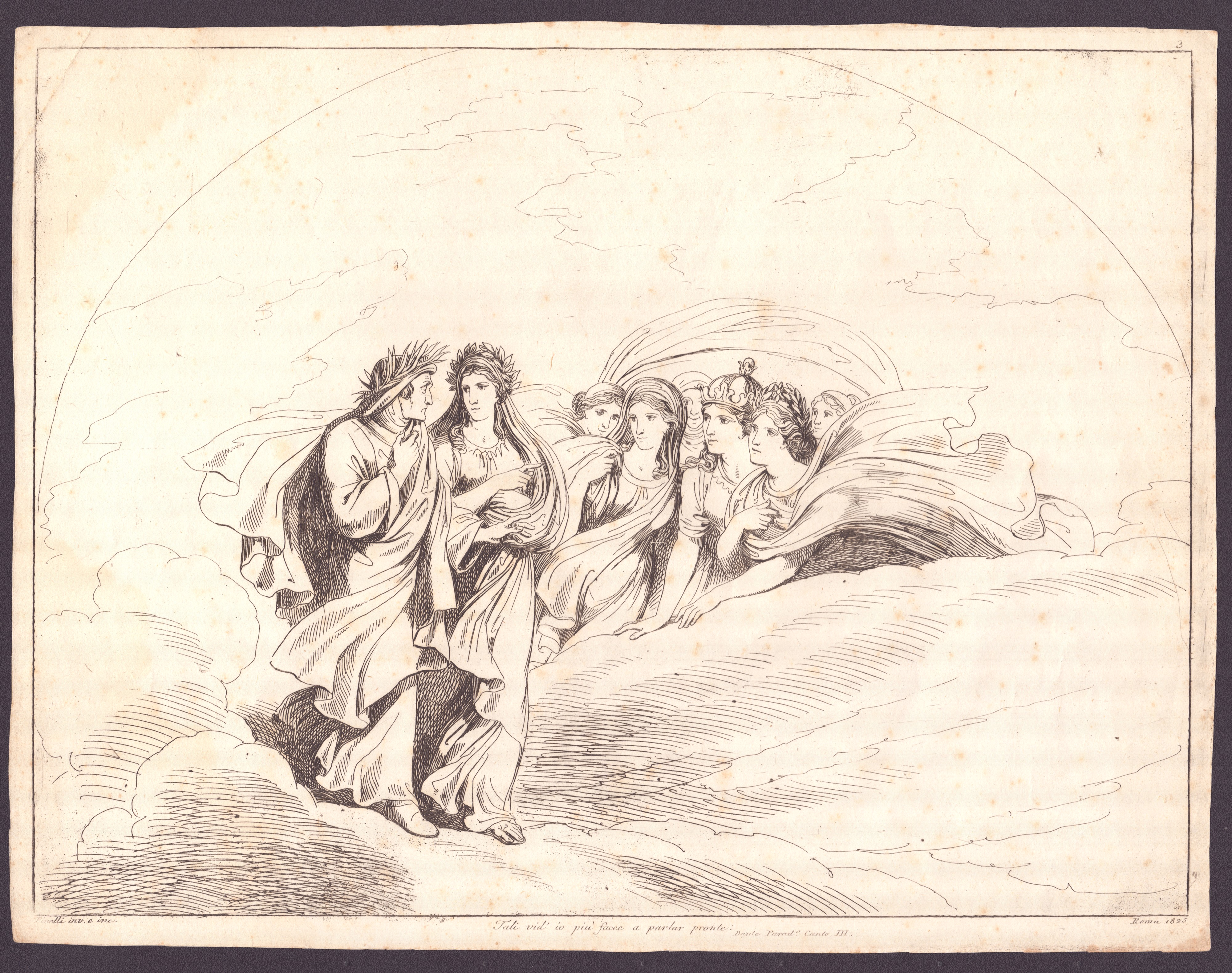 Bartolomeo Pinelli - Divina Commedia - Lotto di tre acqueforti