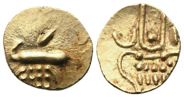 INDIA. Veera Raya, Coorg (XVII sec.), Fanam; Au (0,40 g; 8,5 mm)
