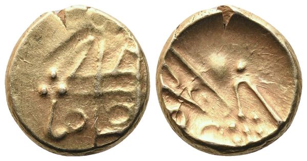 INDIA. Tuticorin. Fanam, c. 1747-1784; Au (0,38 g; 6,4 mm)