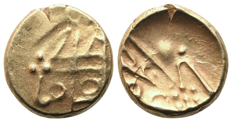 India, Tuticorin. Fanam (c. 1747-1784), oro, 0,38 g