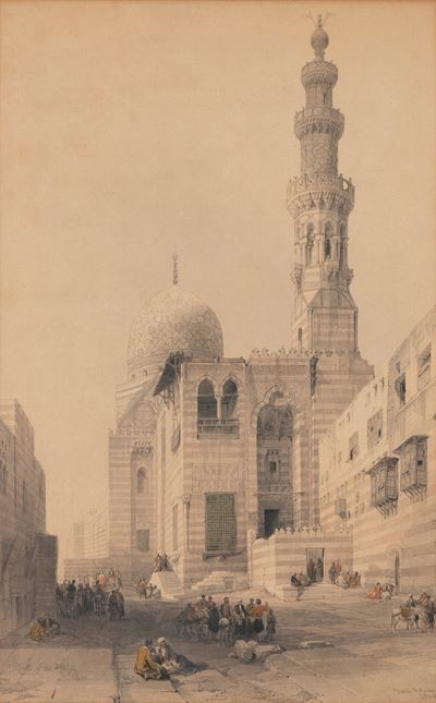 Tombs of the Khalifs, Cairo, litografia ritoccata a mano