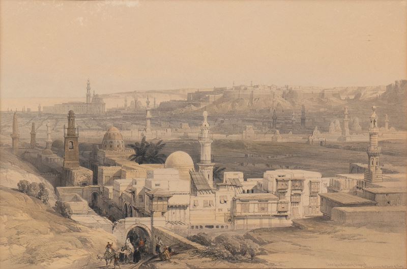 Louis Haghe - Cairo, from the Gate of the Citizenib, Looking Towards the Desert of the Suez, lito...