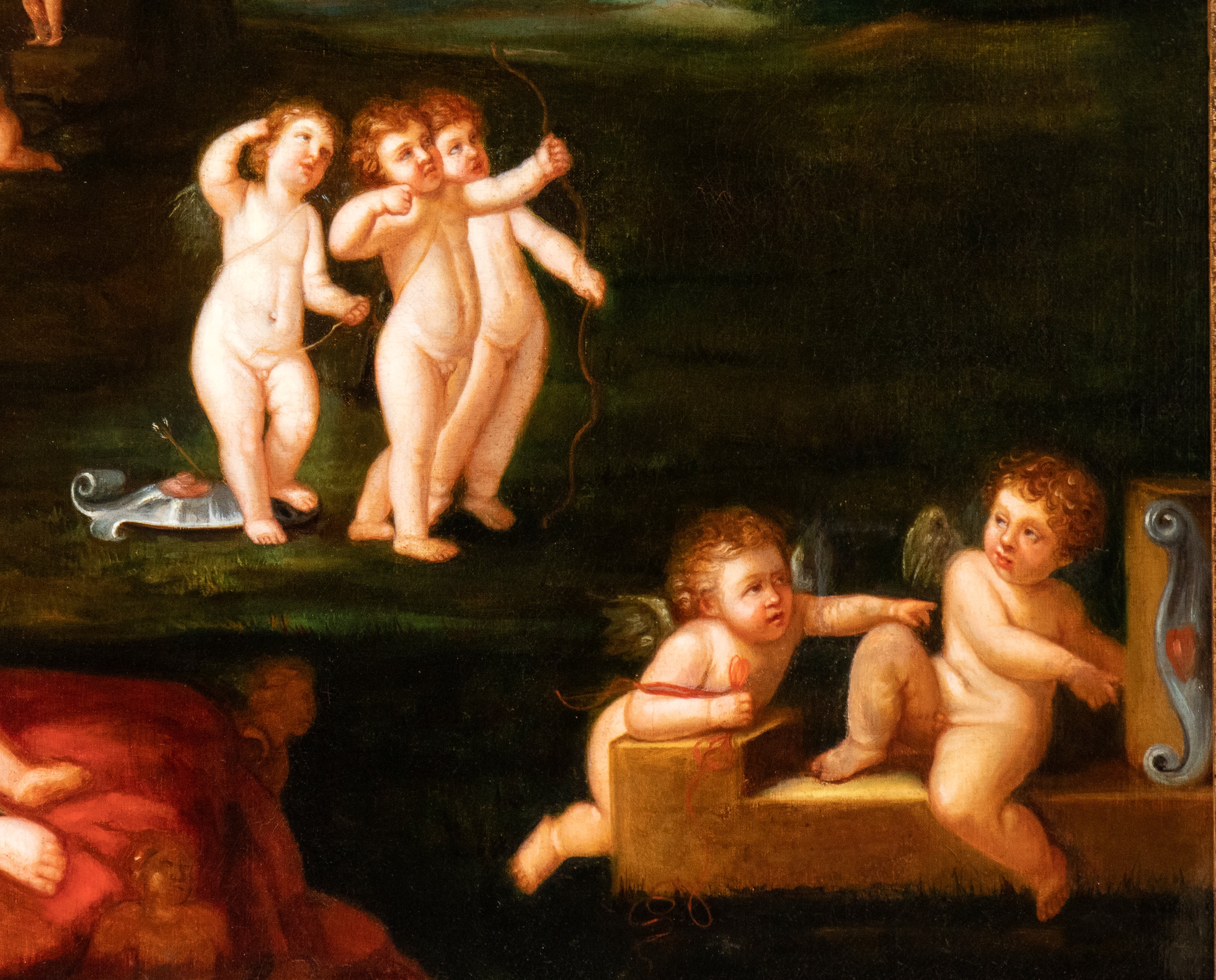 Venere, Vulcano e amorini in un paesaggio