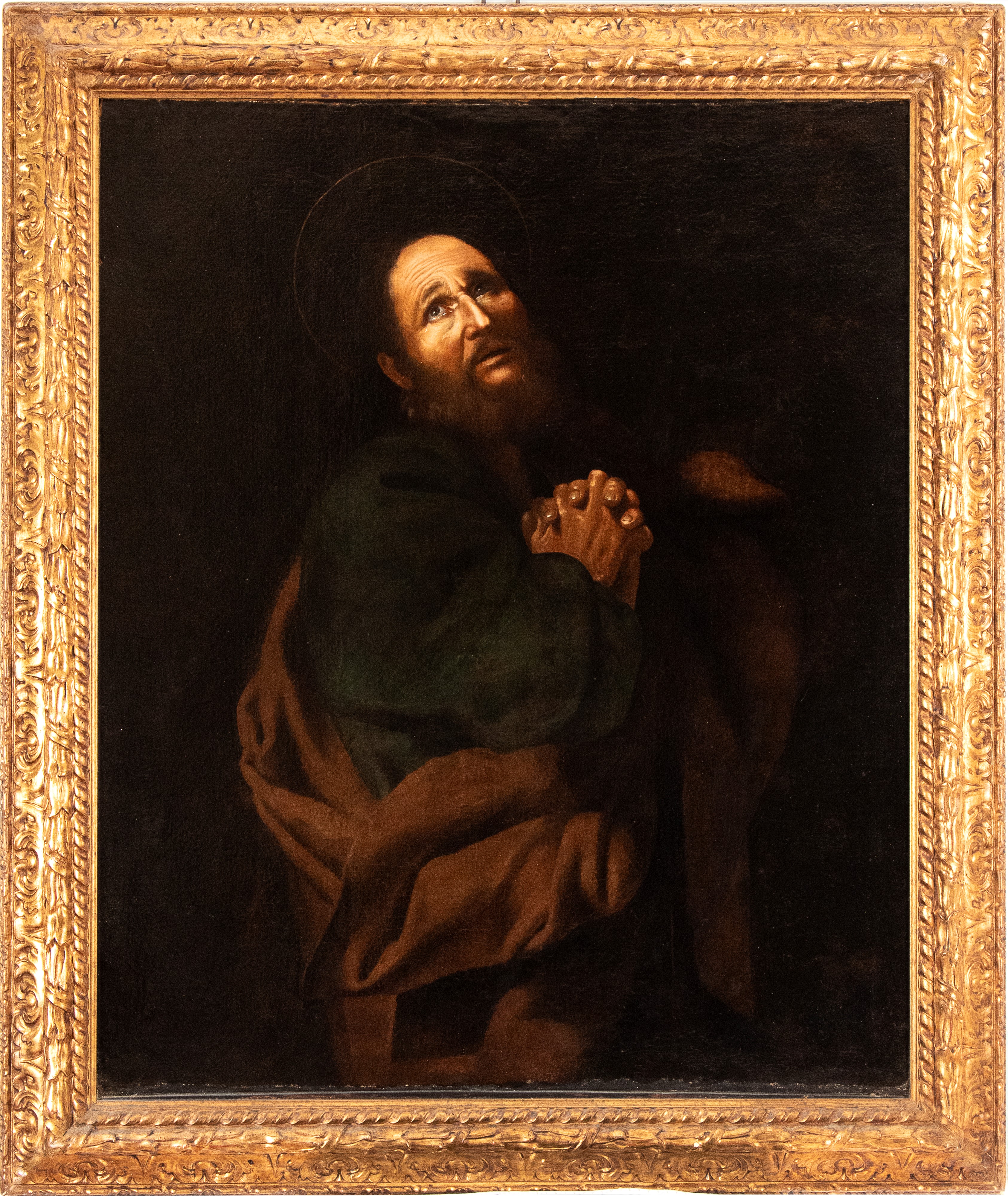 Artista Napoletano, XVII Secolo - Autore sconosciuto, San Pietro penitente, olio su tela