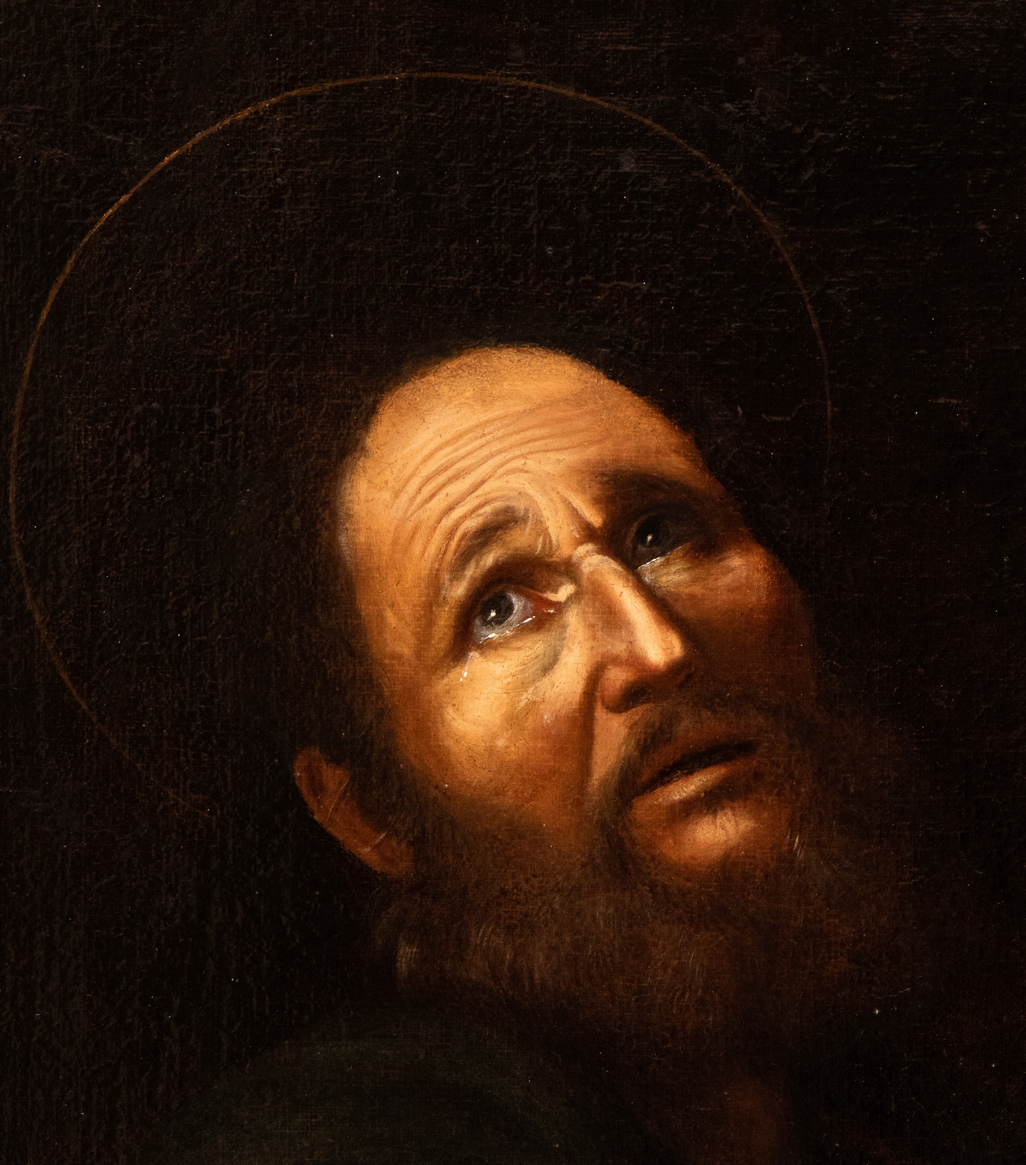 Artista Napoletano, XVII Secolo - Autore sconosciuto, San Pietro penitente, olio su tela