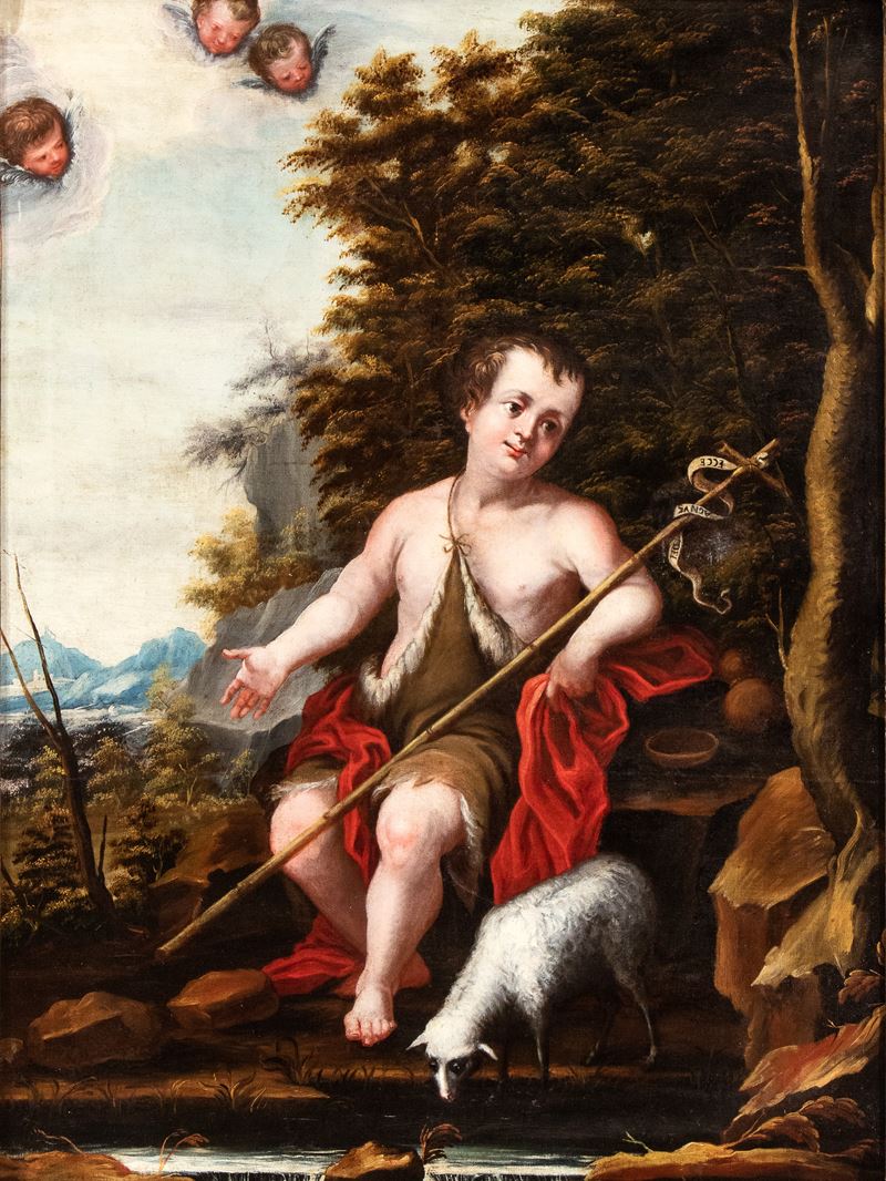 Artista Emiliano, XVII Secolo - San Giovannino, olio su tela