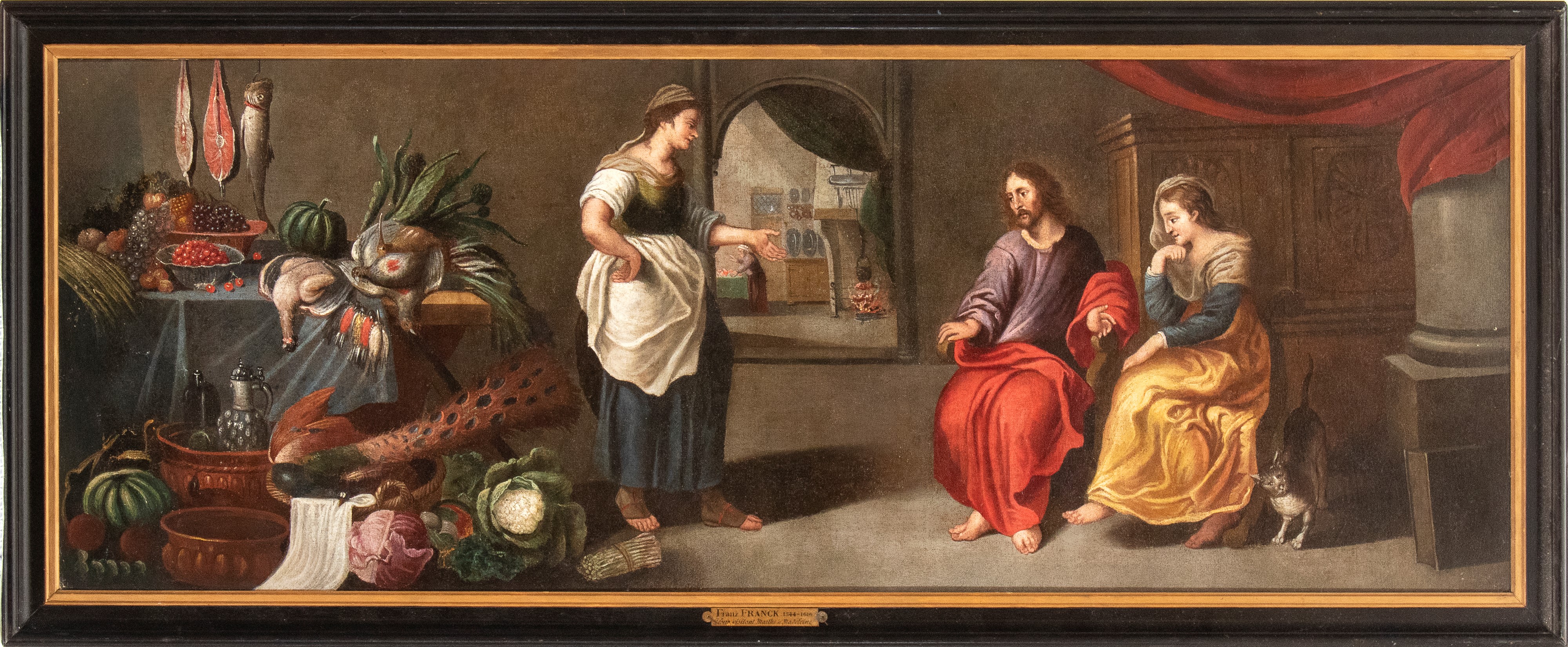 Frans Francken II - Cristo a casa di Marta e Maria, olio su tela