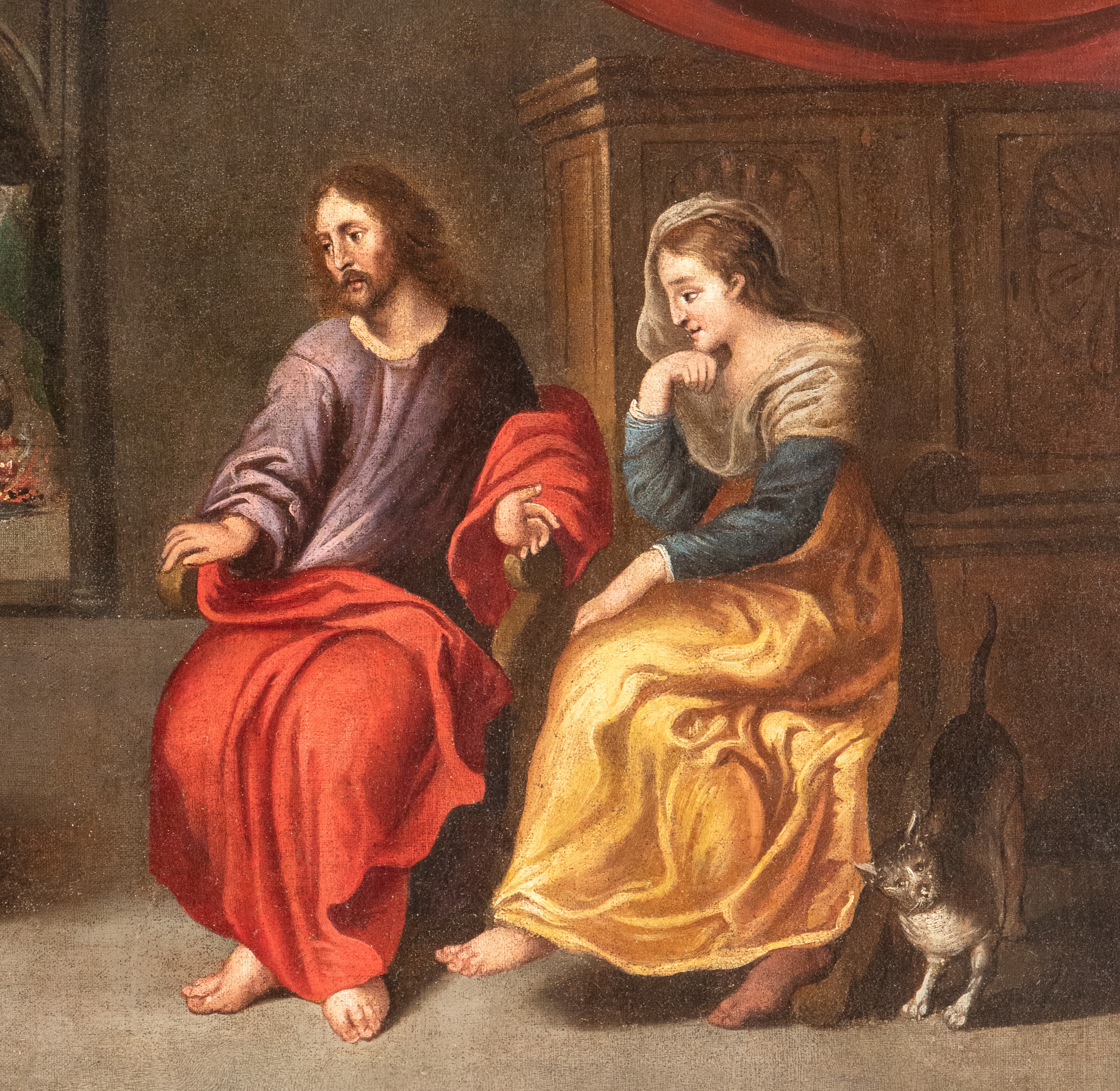 Frans Francken II - Cristo a casa di Marta e Maria, olio su tela