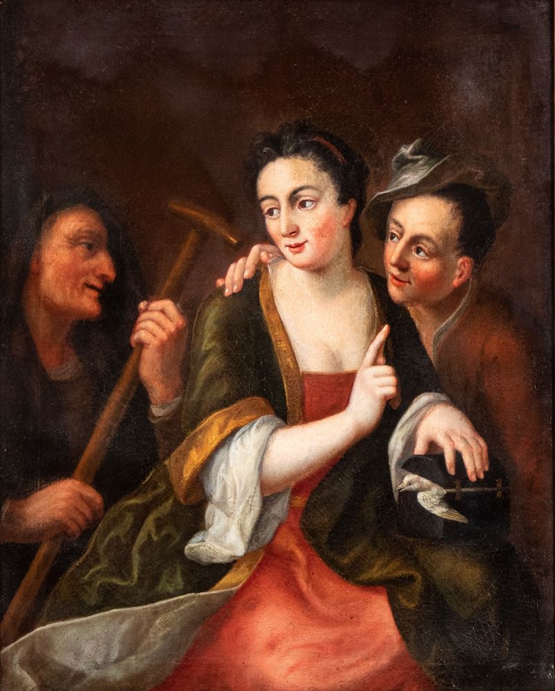 Artista Lombardo, XVIII Secolo - Scena allegorica, olio su tela