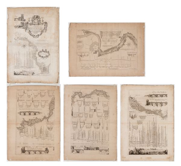 Andamento del corso del Tevere, e sue adiacenze