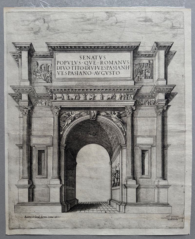 Antonio Lafreri e Giovanni Orlandi, Arco di Tito, Bulino, 455 x 371 mm, 1602