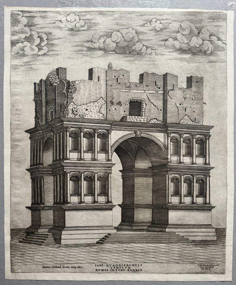 Gian Lorenzo Bernini, Arco di Giano, da 'Speculum Romanae Magnificentiae', bulino
