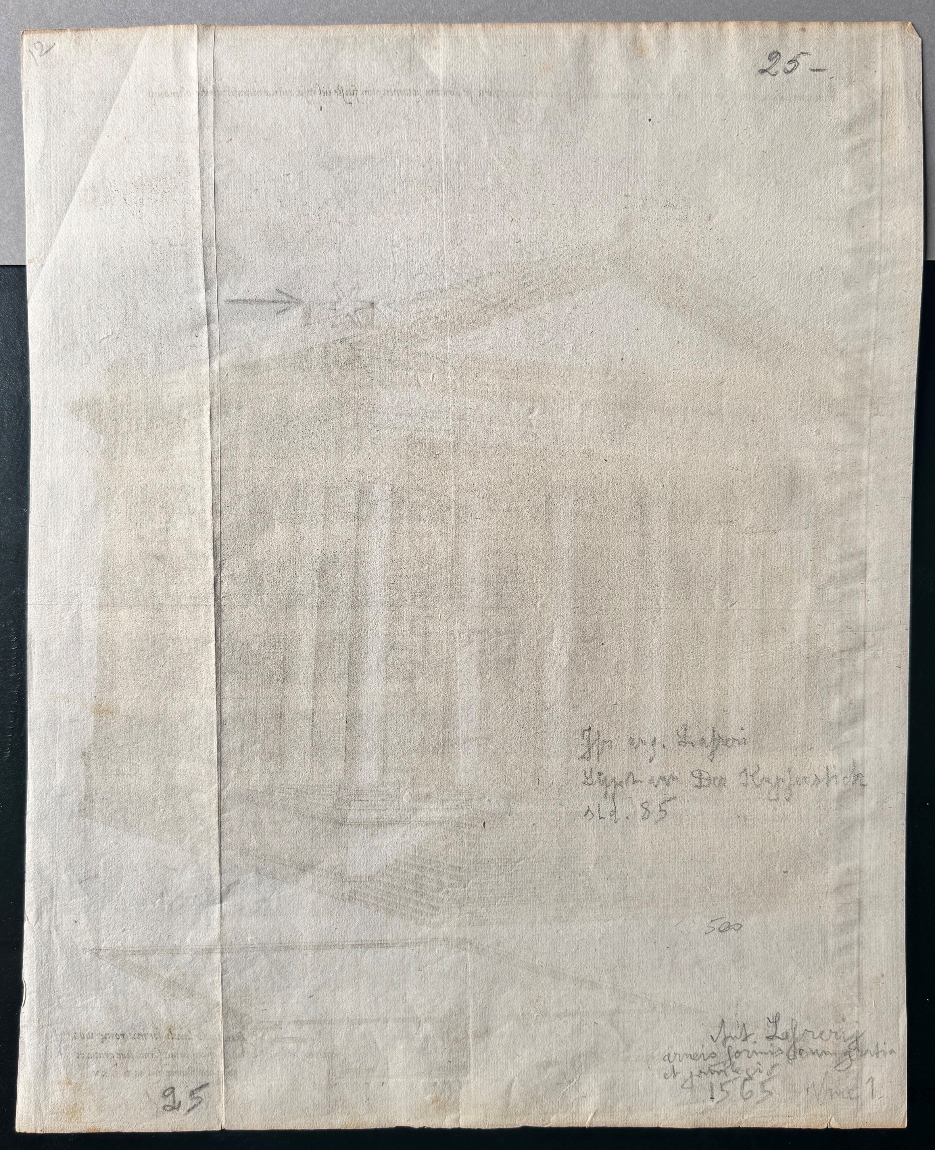 Antonio Lafreri e Giovanni Orlandi, Tempio di Antonino e Faustina, bulino