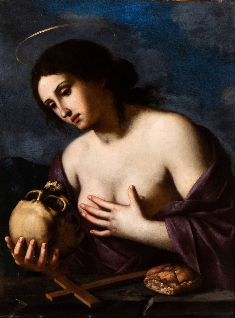 Giovan Francesco De Rosa Detto Pacecco De Rosa - Maddalena in meditazione, olio su tela