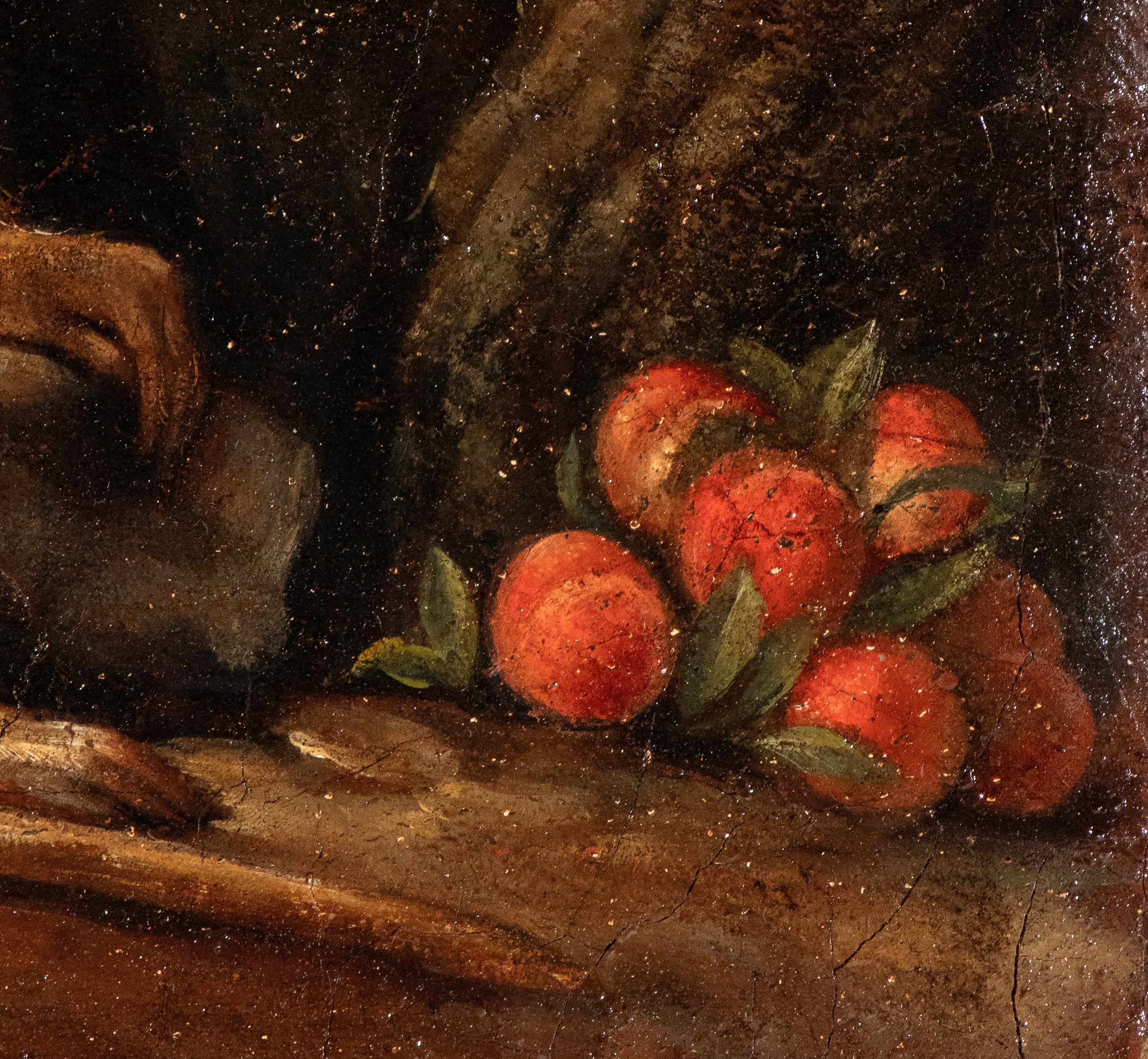 George Stubbs - Scimmietta con pesche, olio su tela, cm. 46x35,5, XIX secolo