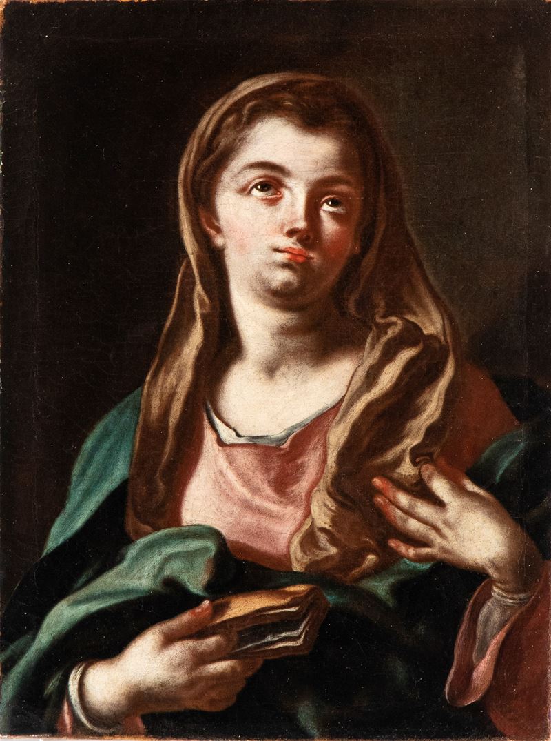 Artista Napoletano, XVIII Secolo - Autore ignoto, Madonna annunciata, olio su tela