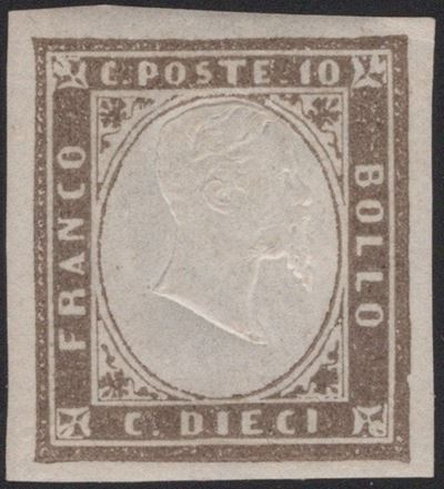 Bruno Chiaro, 10 centesimi Rosaceo n.14Ad del 1859
