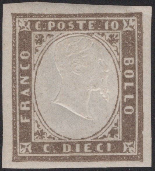 Bruno Chiaro, 10 centesimi Rosaceo n.14Ad del 1859