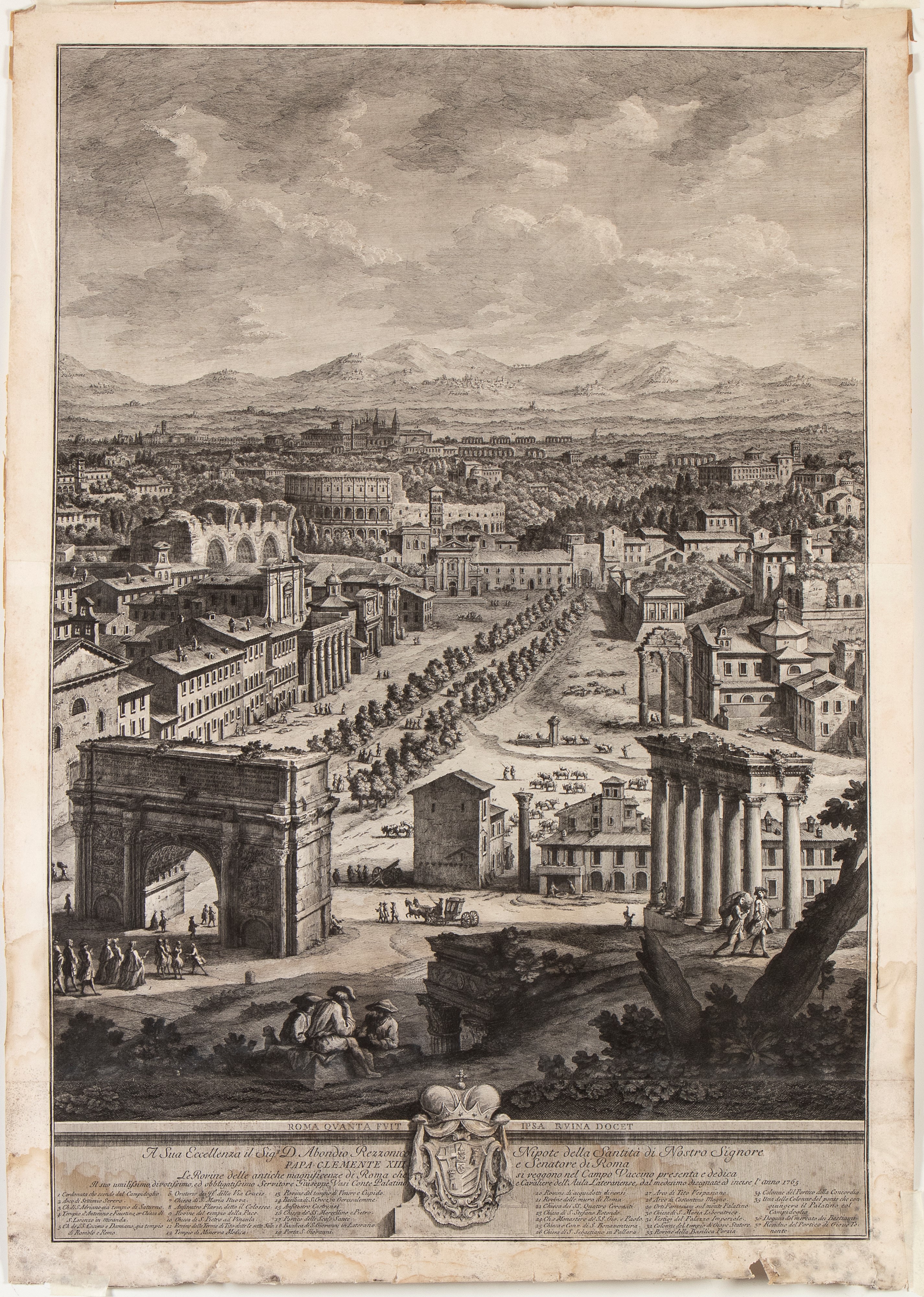 Giuseppe Vasi - Il Prospetto della Città Leonina con la Basilica Vaticana, Ponte, e Castel S. Ang...