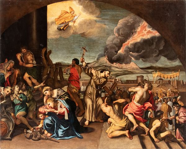 Artista attivo a Napoli, XVIII secolo - The miracle of Saint Gennaro of Naples