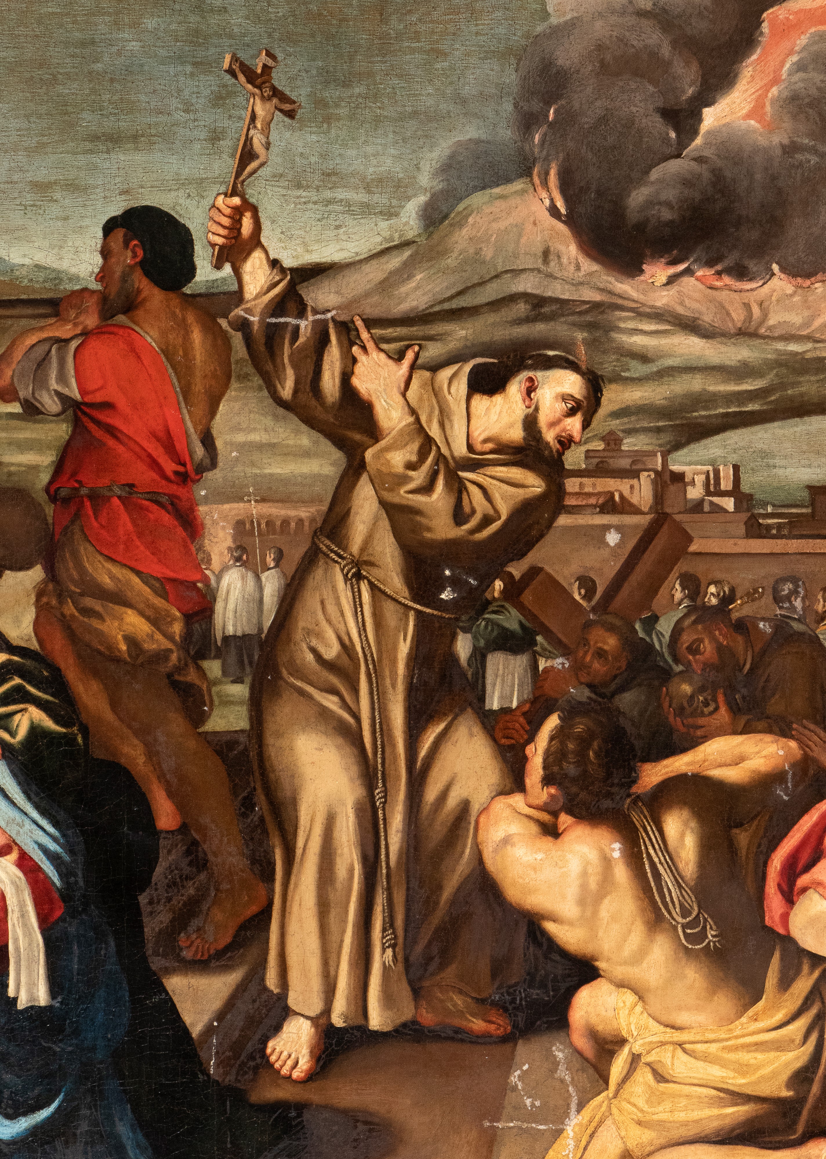 Il miracolo di San Gennaro con la processione delle sue reliquie