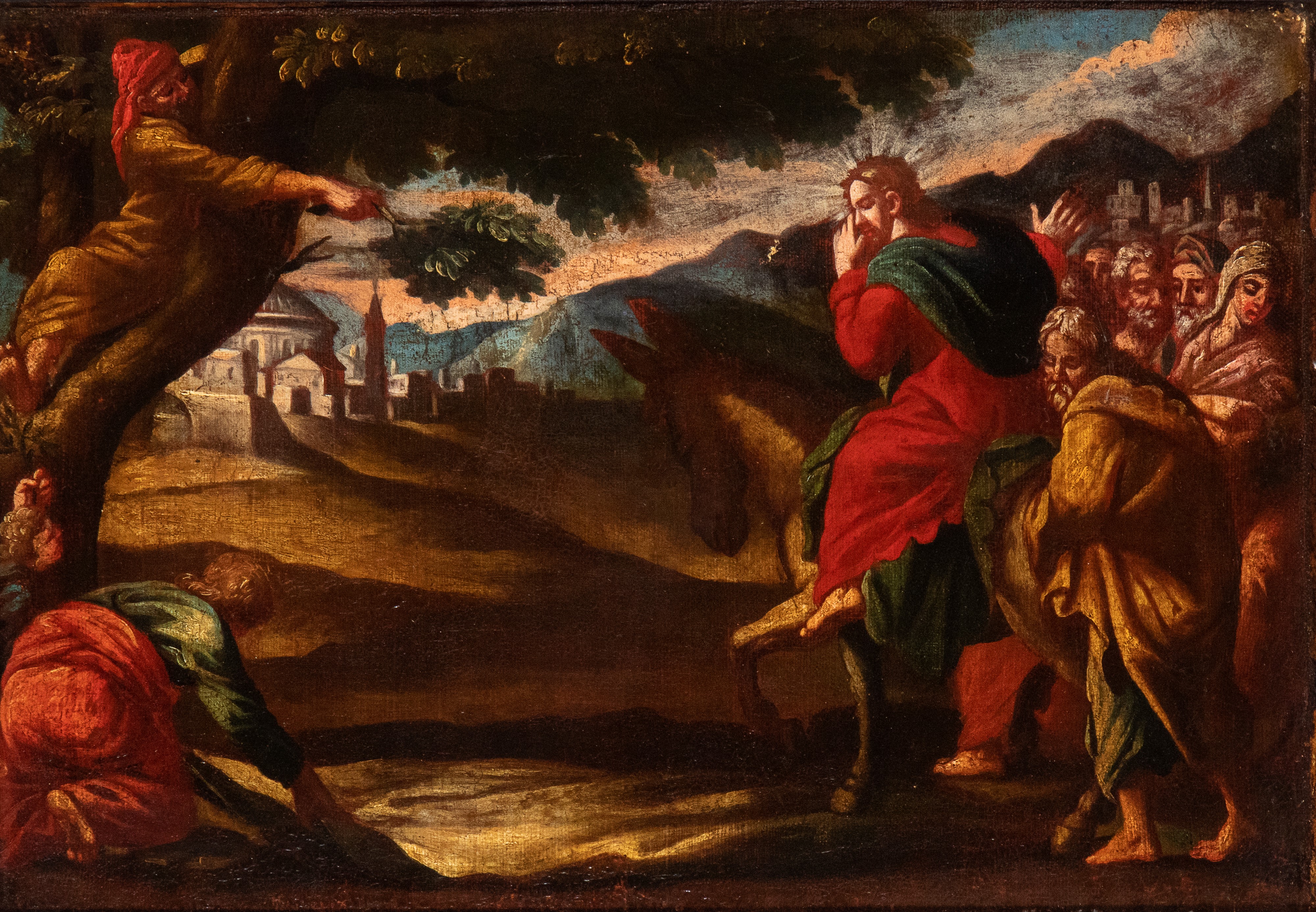 Artista Italiano, XVIII Secolo - Autore sconosciuto, Ingresso di Cristo a Gerusalemme e Sovrano i...