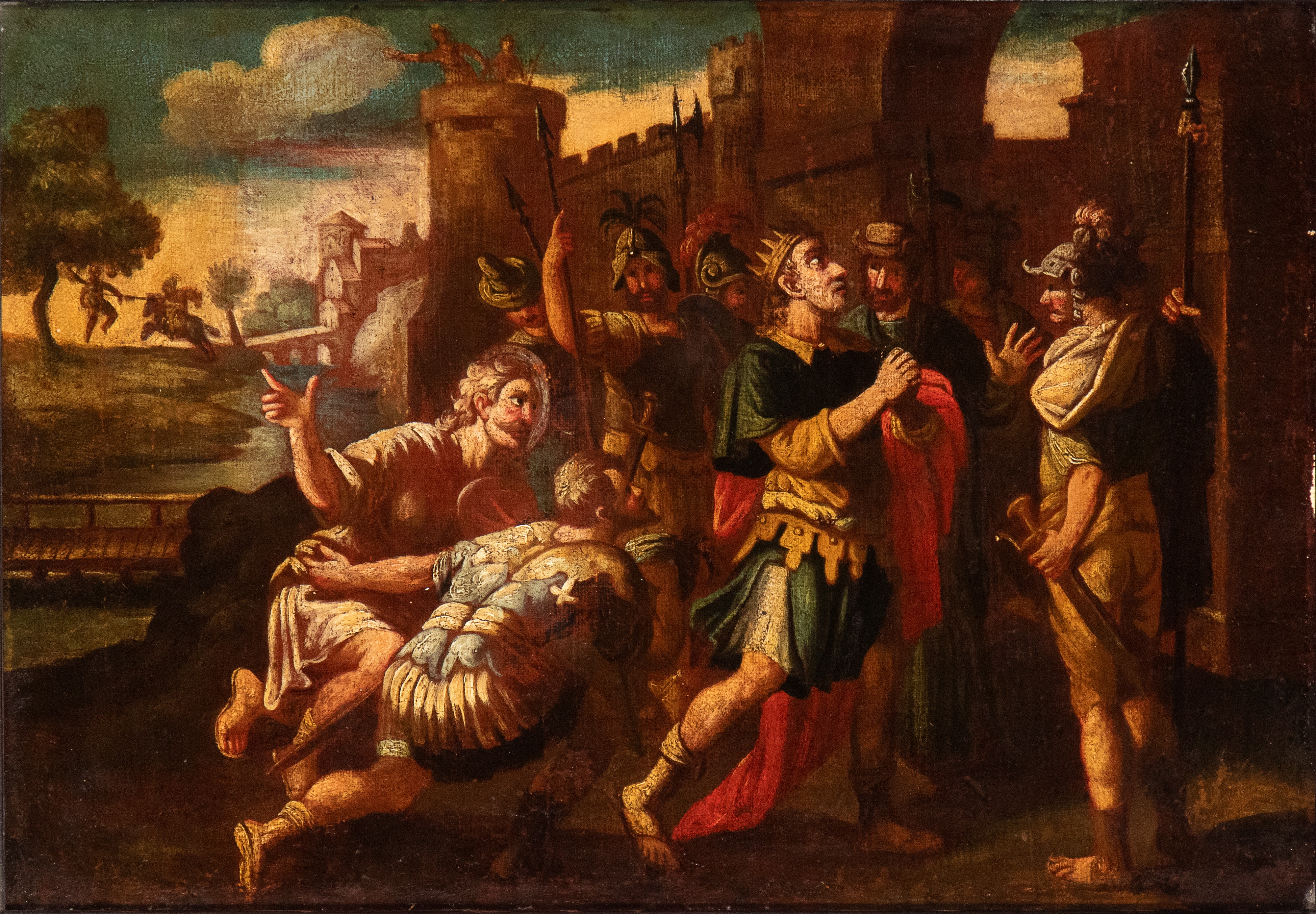 Artista Italiano, XVIII Secolo - Autore sconosciuto, Ingresso di Cristo a Gerusalemme e Sovrano i...