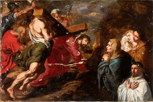 Artista fiammingo, XVII secolo - The Ascent to Calvary