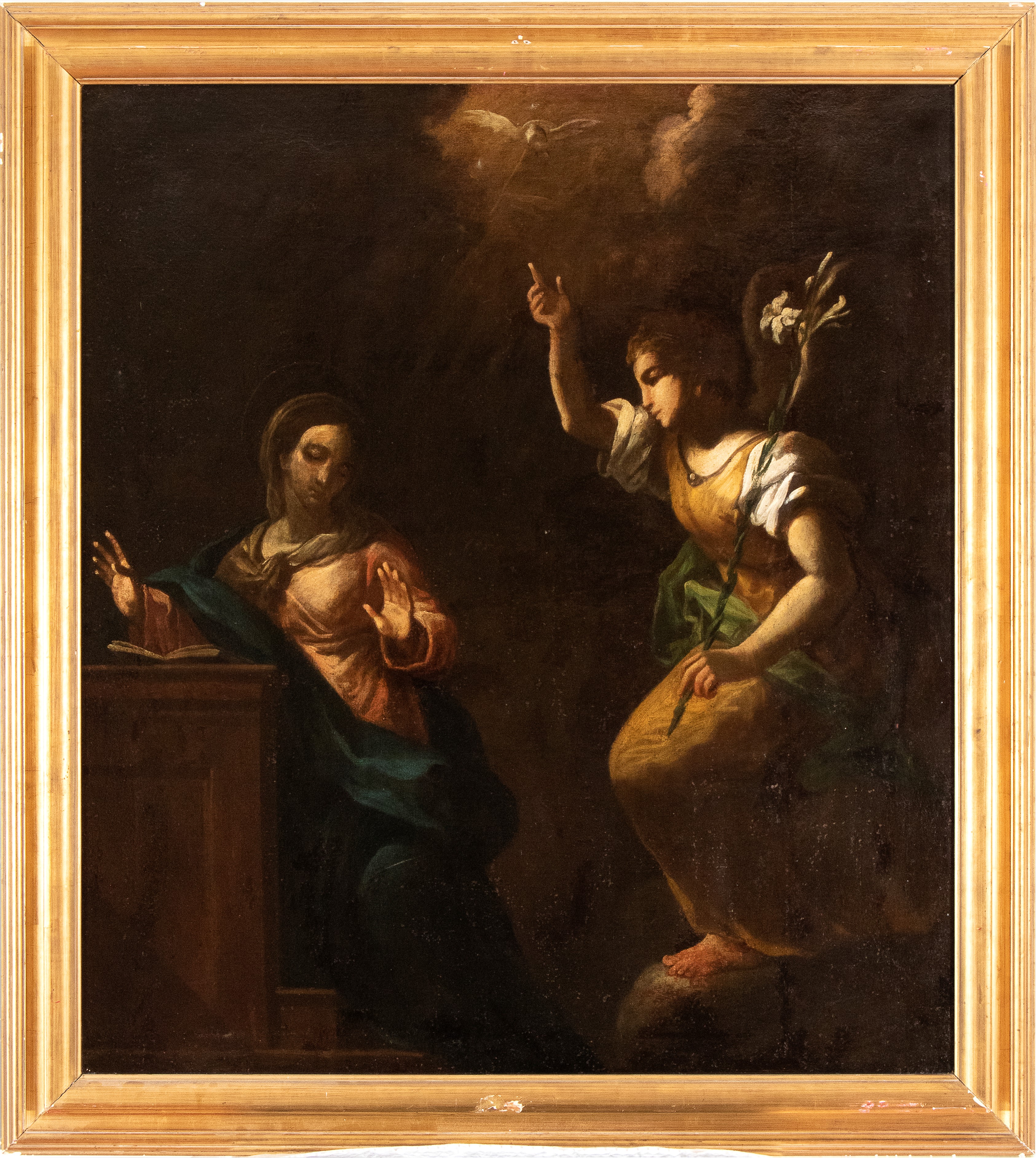 Artista Napoletano, XVII Secolo - Annunciazione, olio su tela