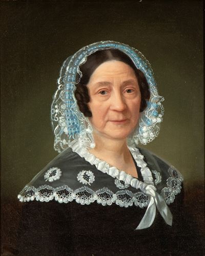 Autore ignoto, Ritratto di anziana con veletta, olio su tela