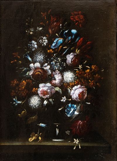 Bouquet di fiori, olio su tela