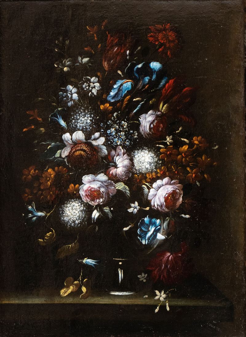 Artista Fiammingo, XVII Secolo - Bouquet di fiori, olio su tela