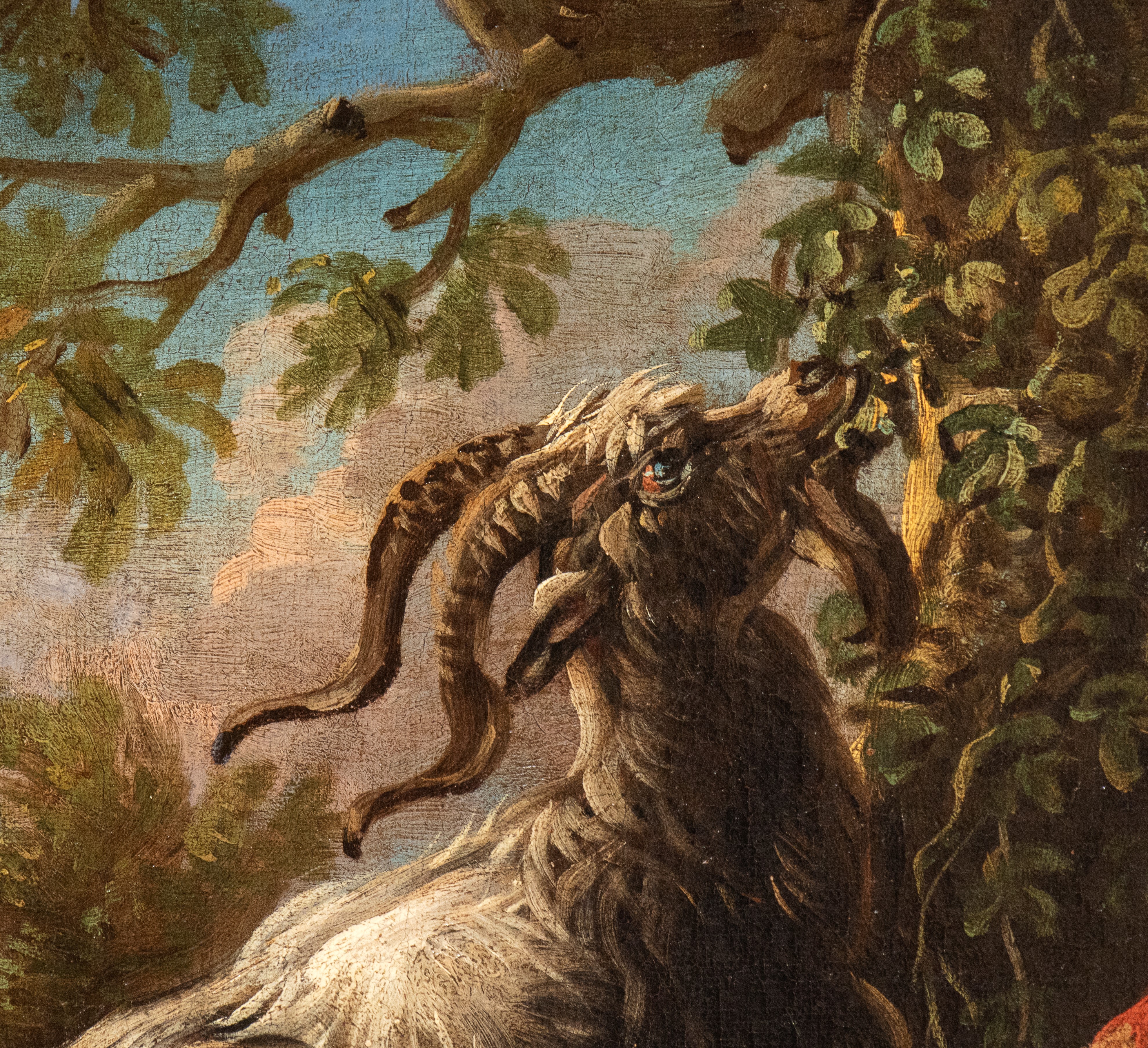 Gregge a riposo con pastore che fuma la pipa