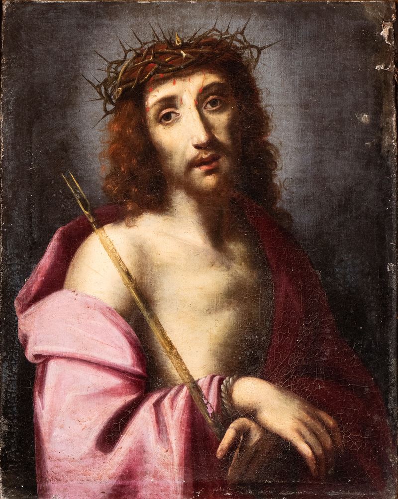 Artista Emiliano, XVII Secolo - Anonimo, Ecce Homo, olio su tela