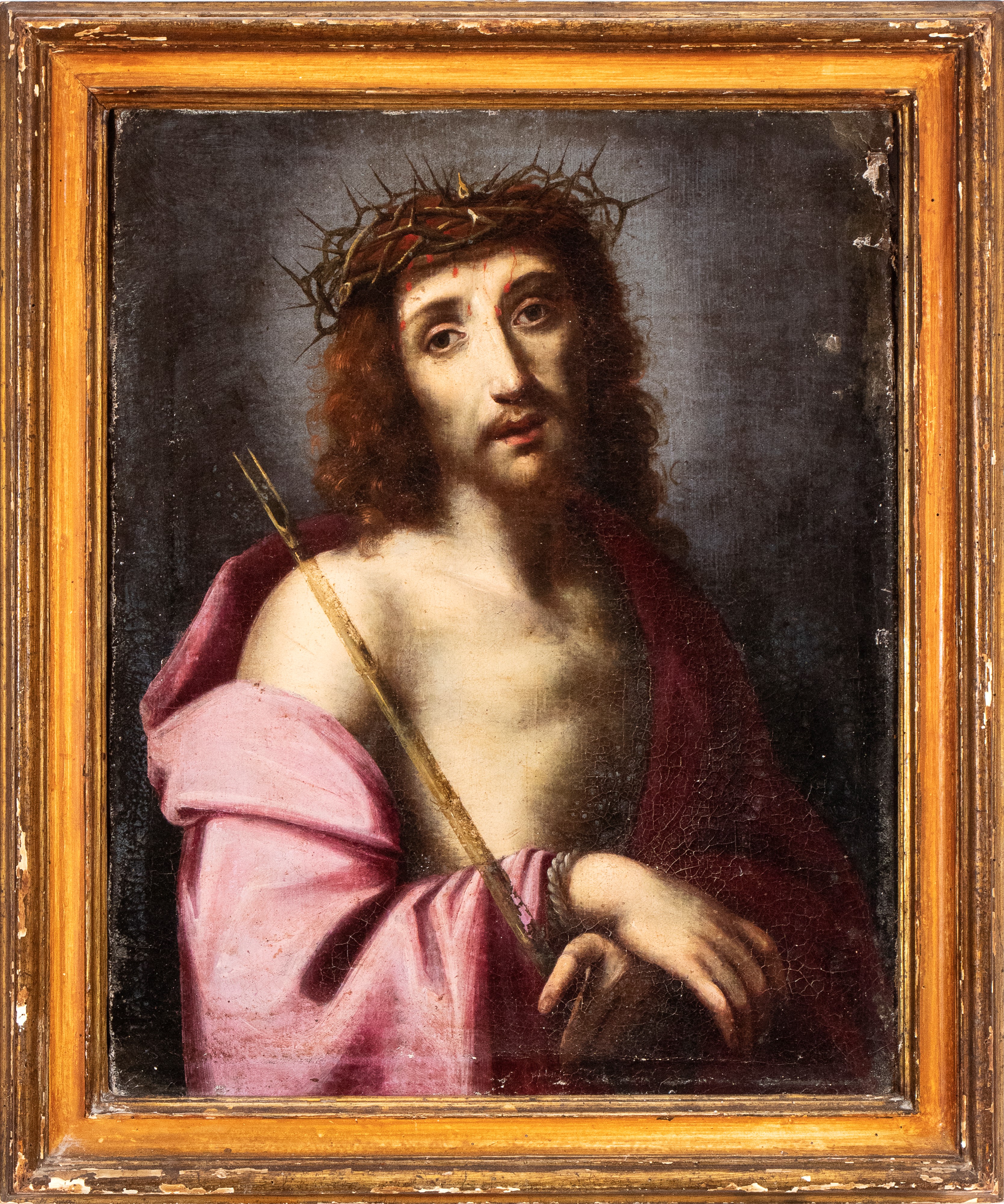 Artista Emiliano, XVII Secolo - Anonimo, Ecce Homo, olio su tela