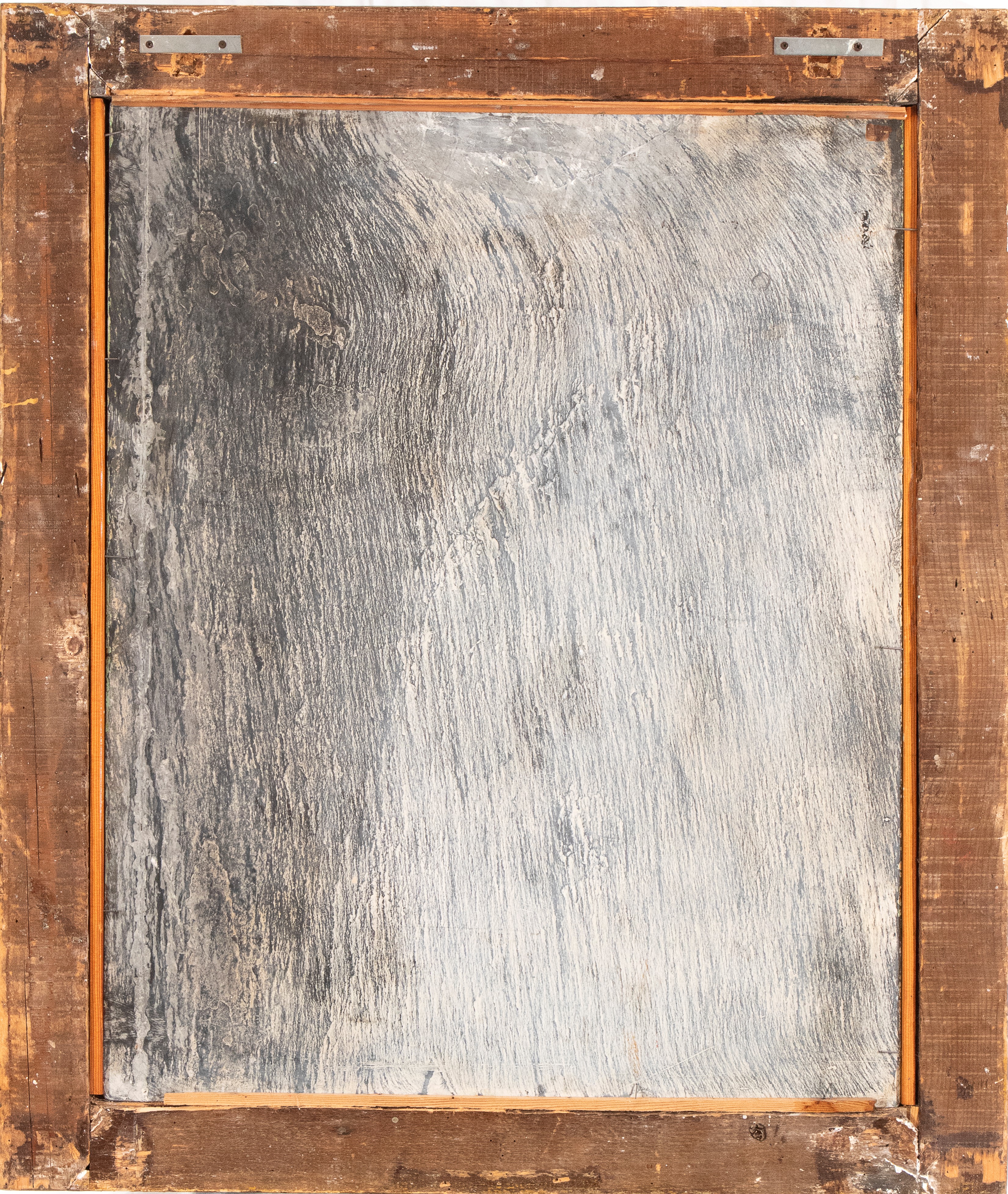 Artista Anonimo, XIX-XX Secolo - Natura morta in un paesaggio, olio su lavagna