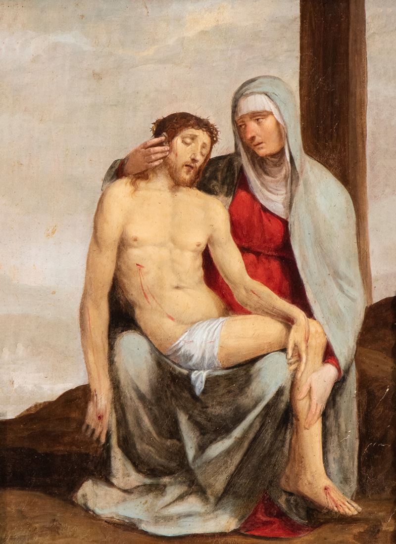 Ventura Salimbeni - Pietà, olio su tavola