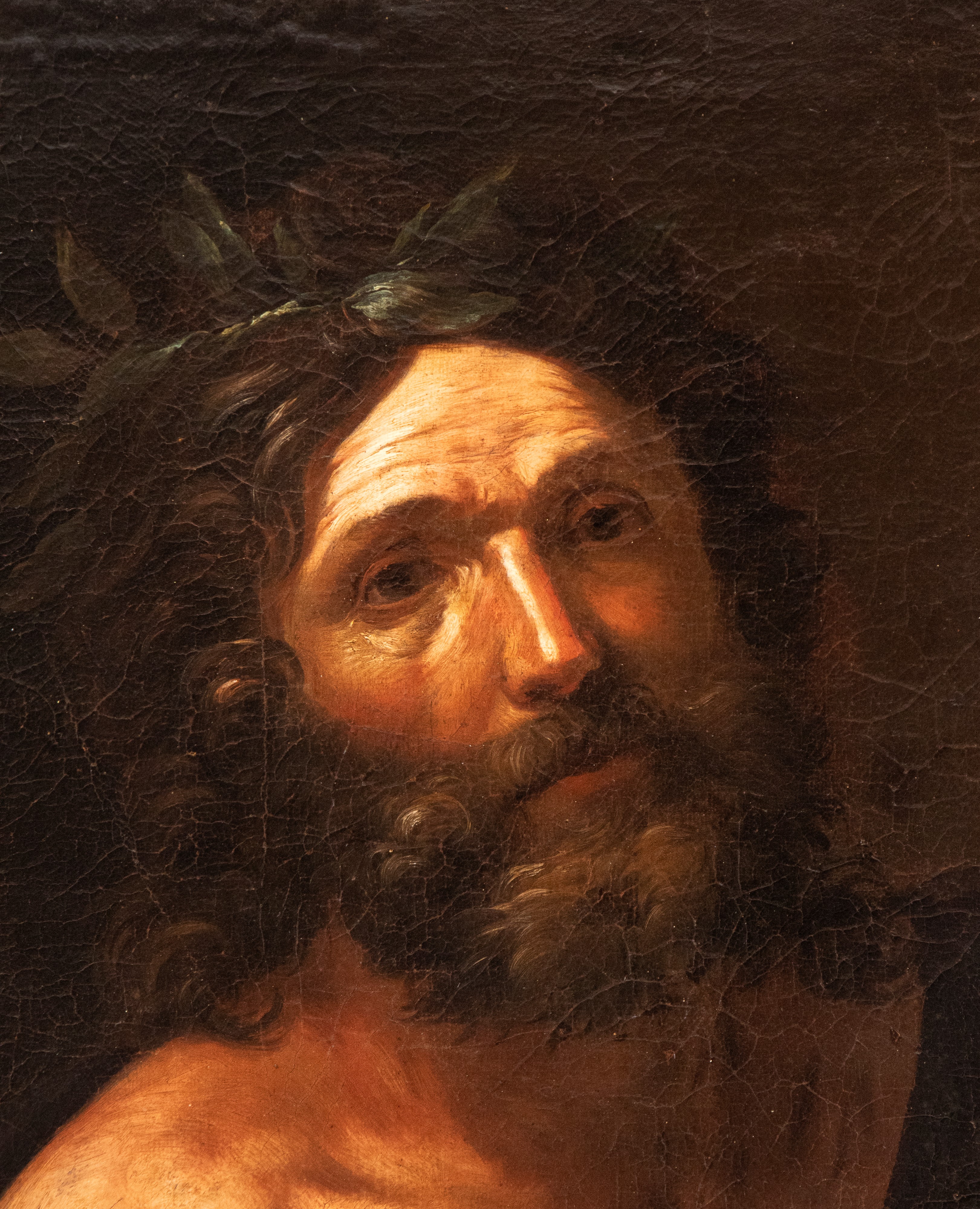 Agostino Scilla - Poeta con libro e teschio, olio su tela
