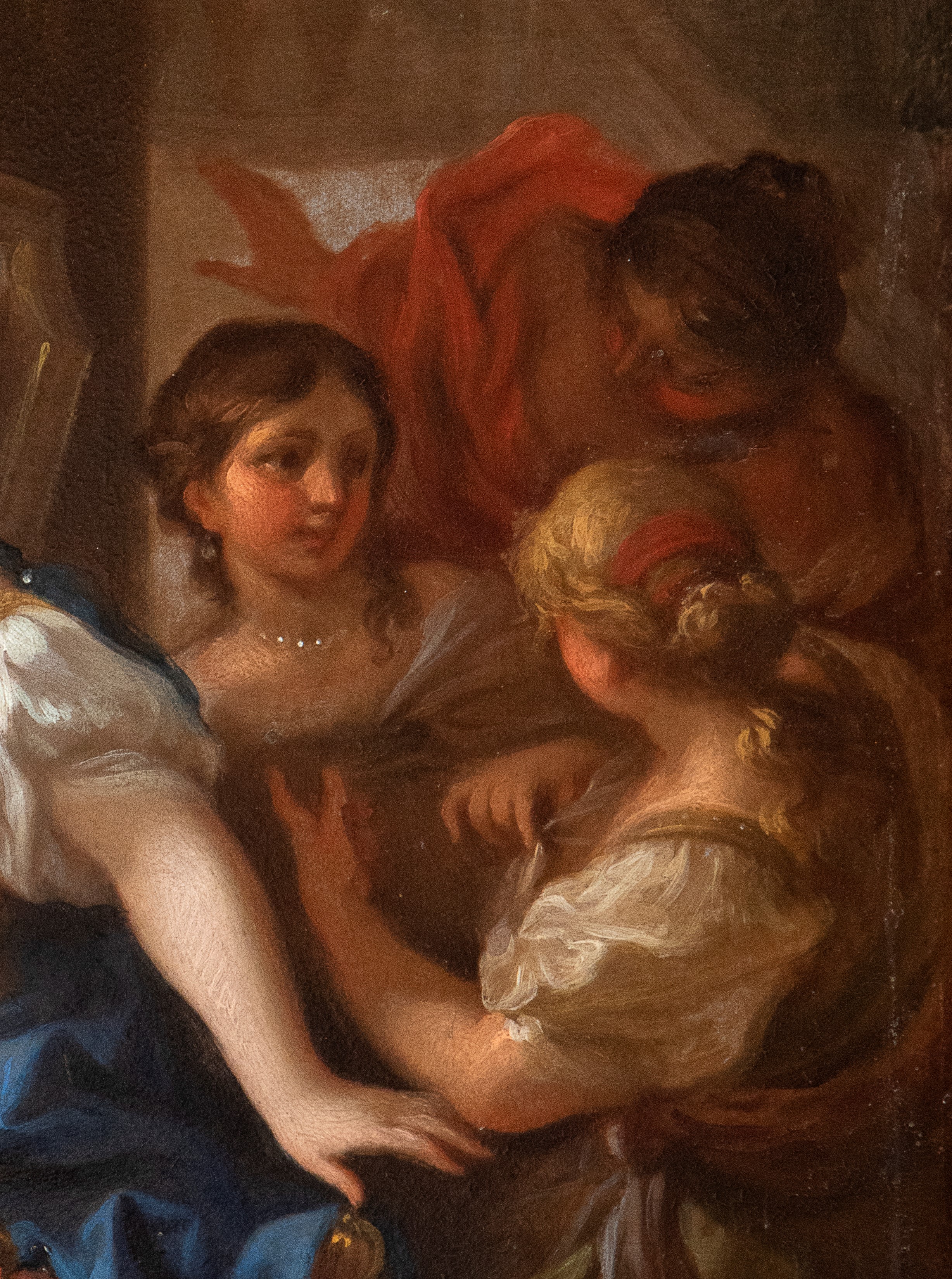 Francesco Solimena - Apelle ritrae Campaspe alla presenza di Alessandro Magno, olio su rame