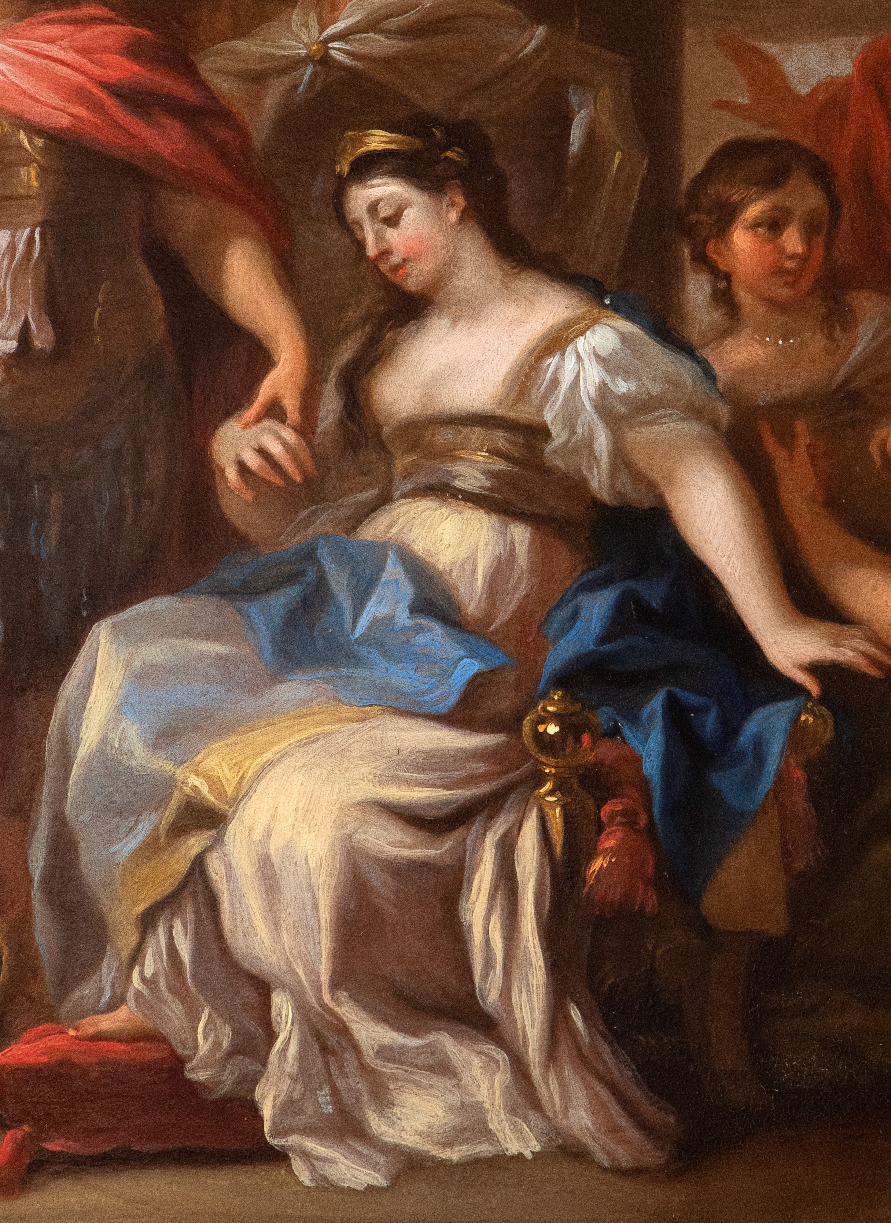 Francesco Solimena - Apelle ritrae Campaspe alla presenza di Alessandro Magno, olio su rame