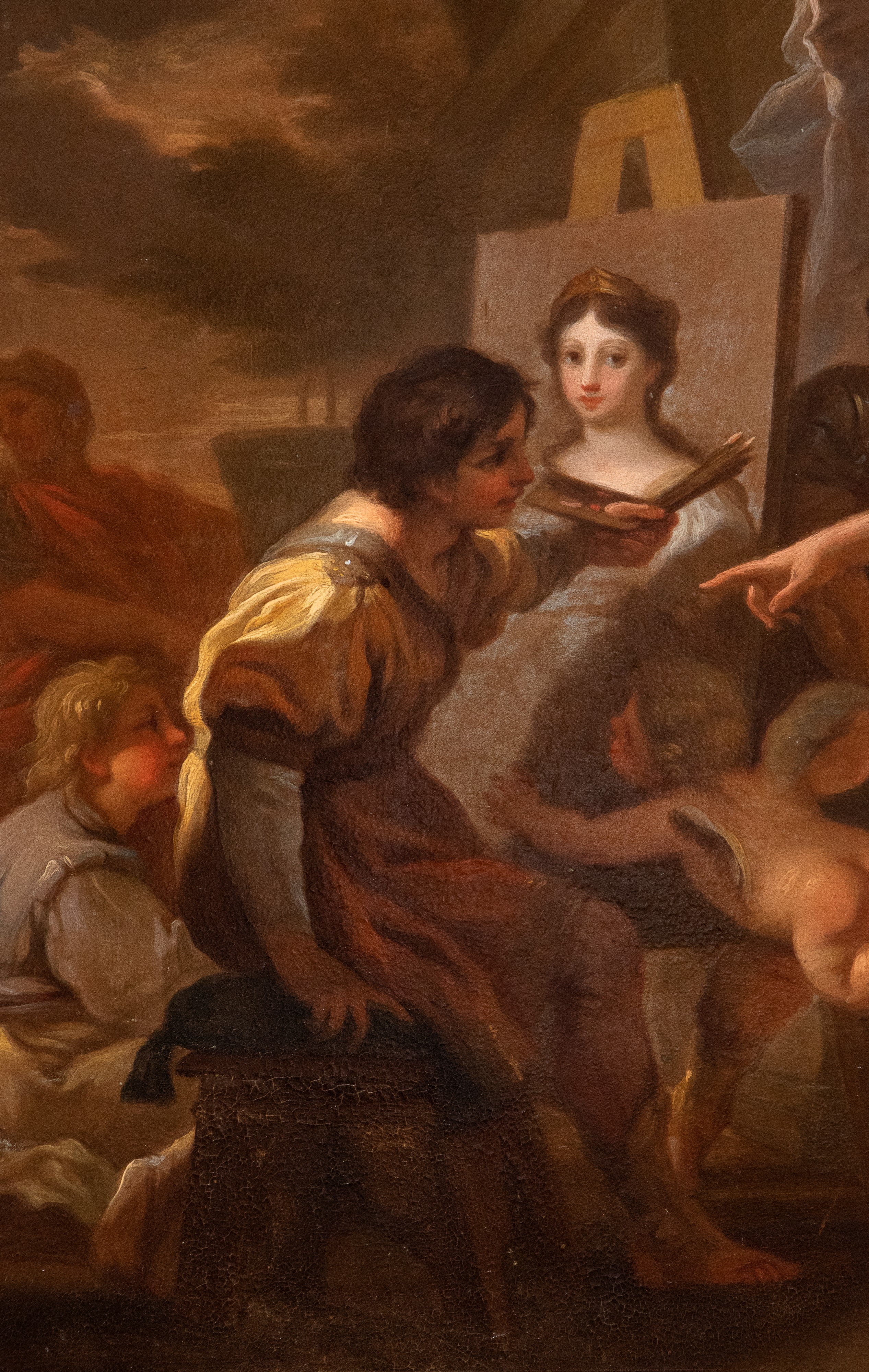 Francesco Solimena - Apelle ritrae Campaspe alla presenza di Alessandro Magno, olio su rame